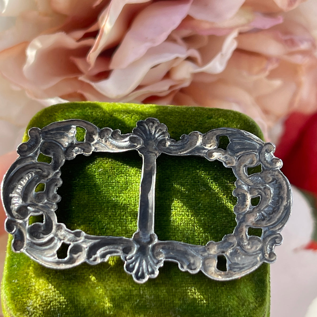 Antique Victorian Sterling Silver Buckle for Choker 1899