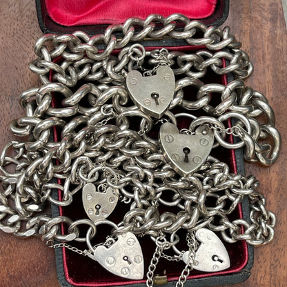 Unreleased: Chunky Heart Padlock Chain Charm Bracelets