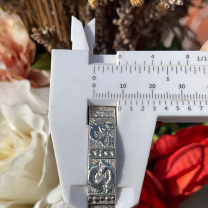 Vintage 70s Silver Celestial Zodiac star sign Bangle Bracelet moon Taxco Mexico