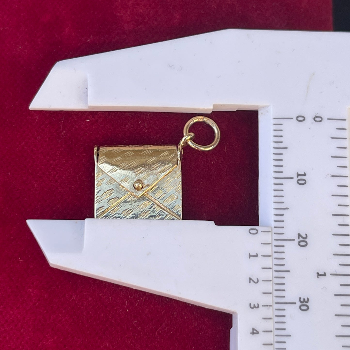 Vintage 9ct Gold Envelope Charm Pendant Letter RARE Antique Revival 3g
