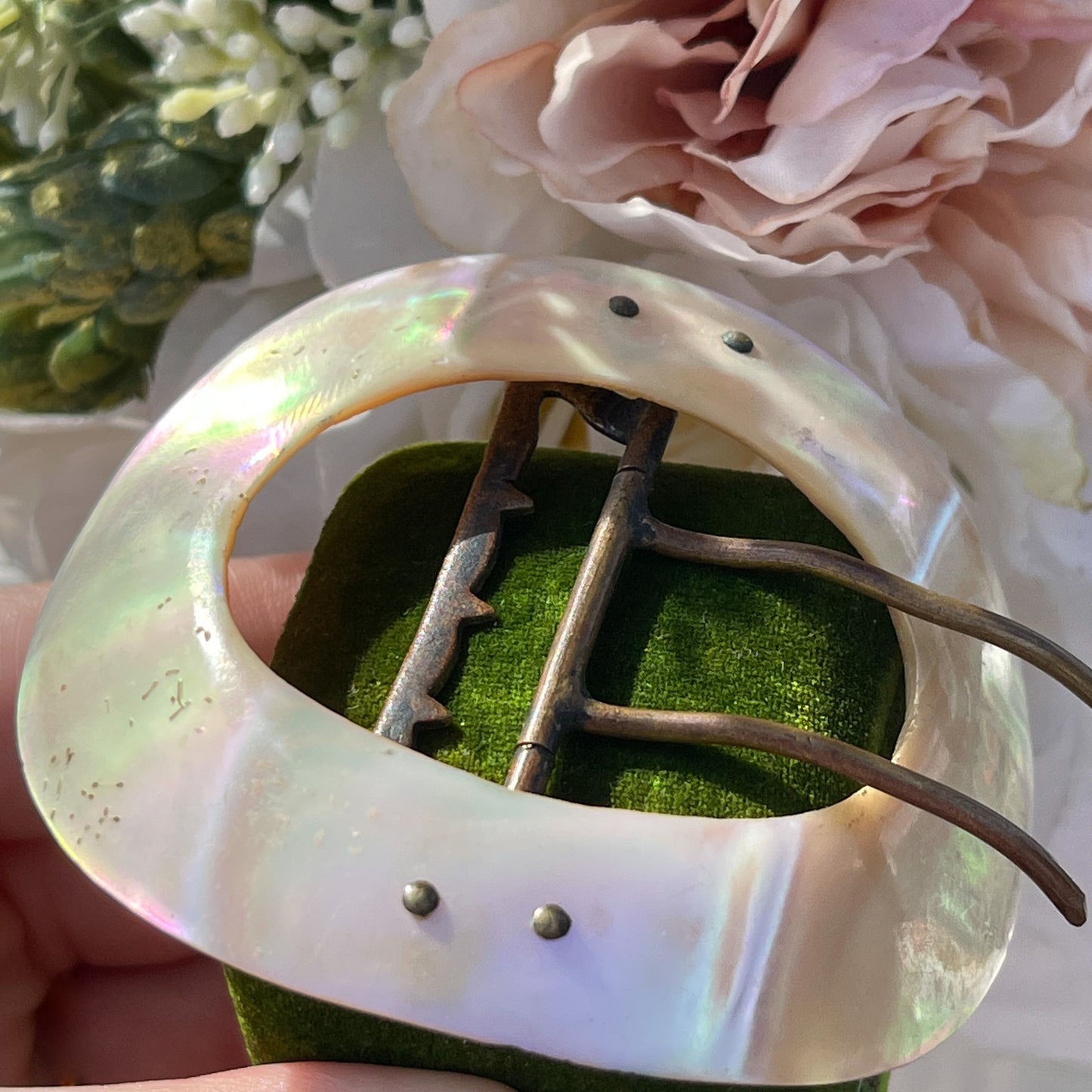 Unreleased: Antique Victorian Large Mother Of Pearl Buckle
