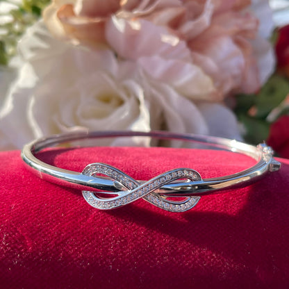 Sterling Silver Infinity DiamonFlash Warren James Bangle Bracelet RRP £179