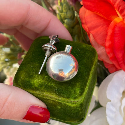 Silver Antique Revival Perfume Bottle Pendant