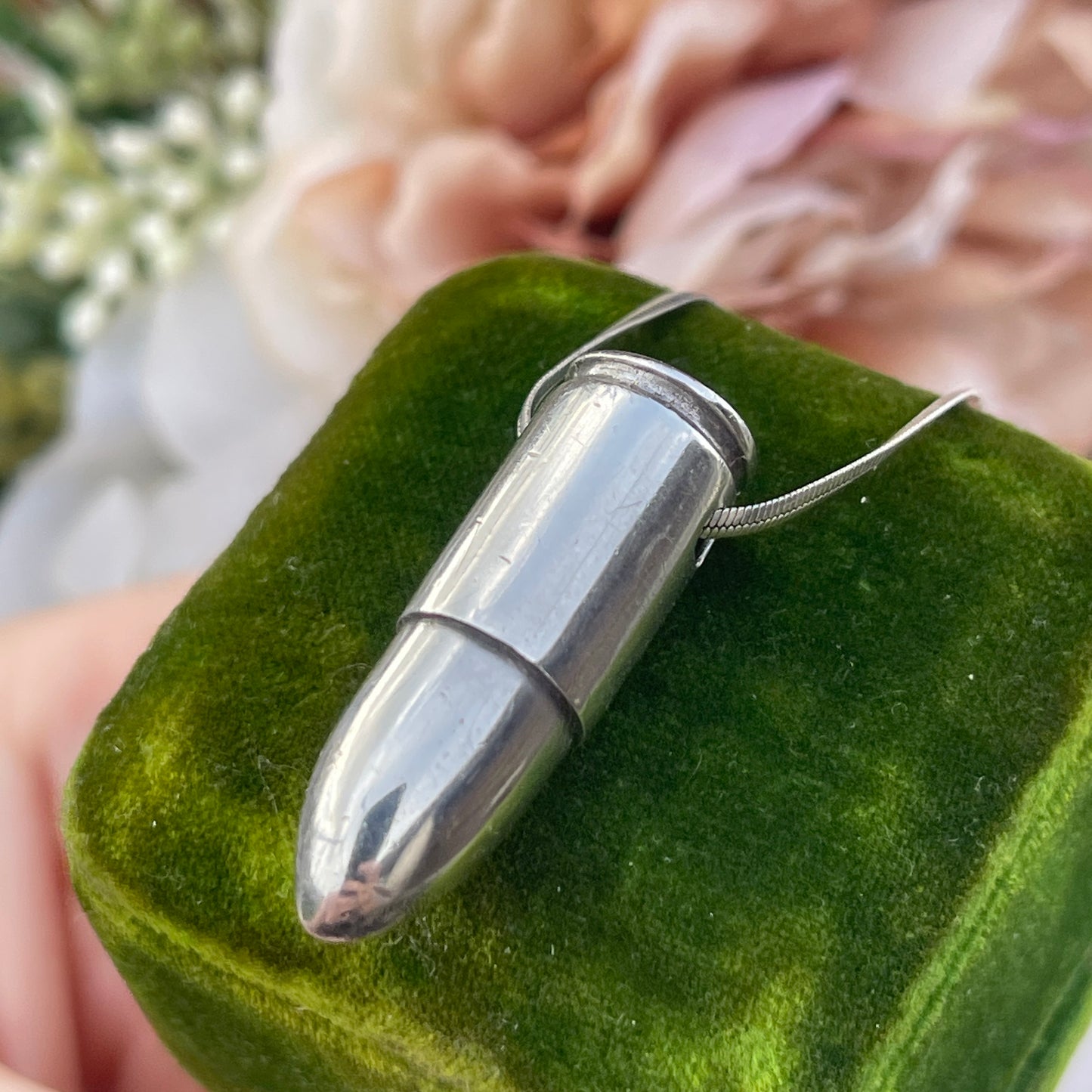 Unreleased: Vintage Sterling Silver Bullet Pendant Necklace