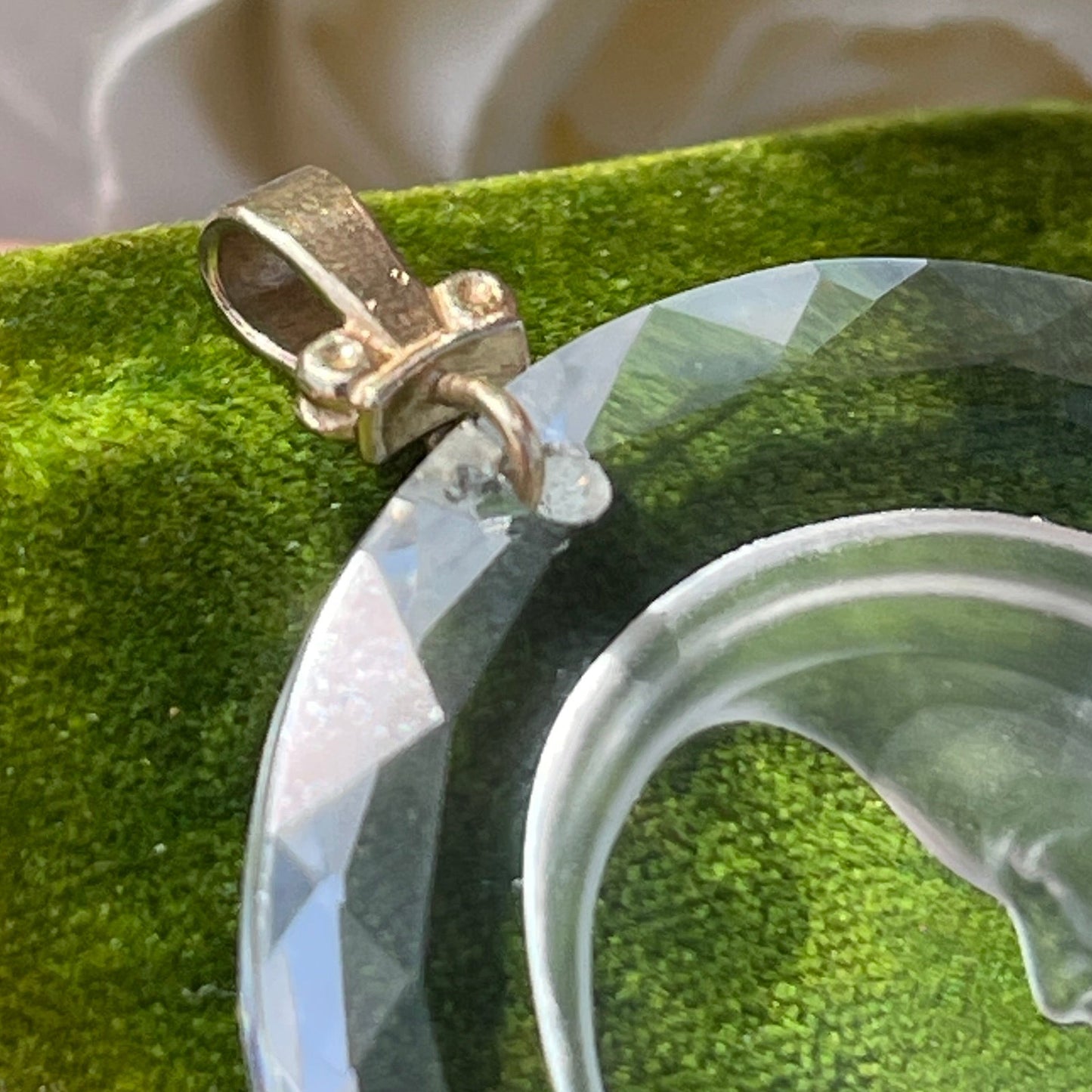 Unreleased: Vintage Swarovski Crystal Moon Intaglio Sun Catcher Gold Pendant