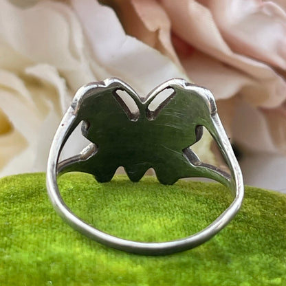 Sterling Silver Mother Of Pearl Inlay Butterfly Ring O