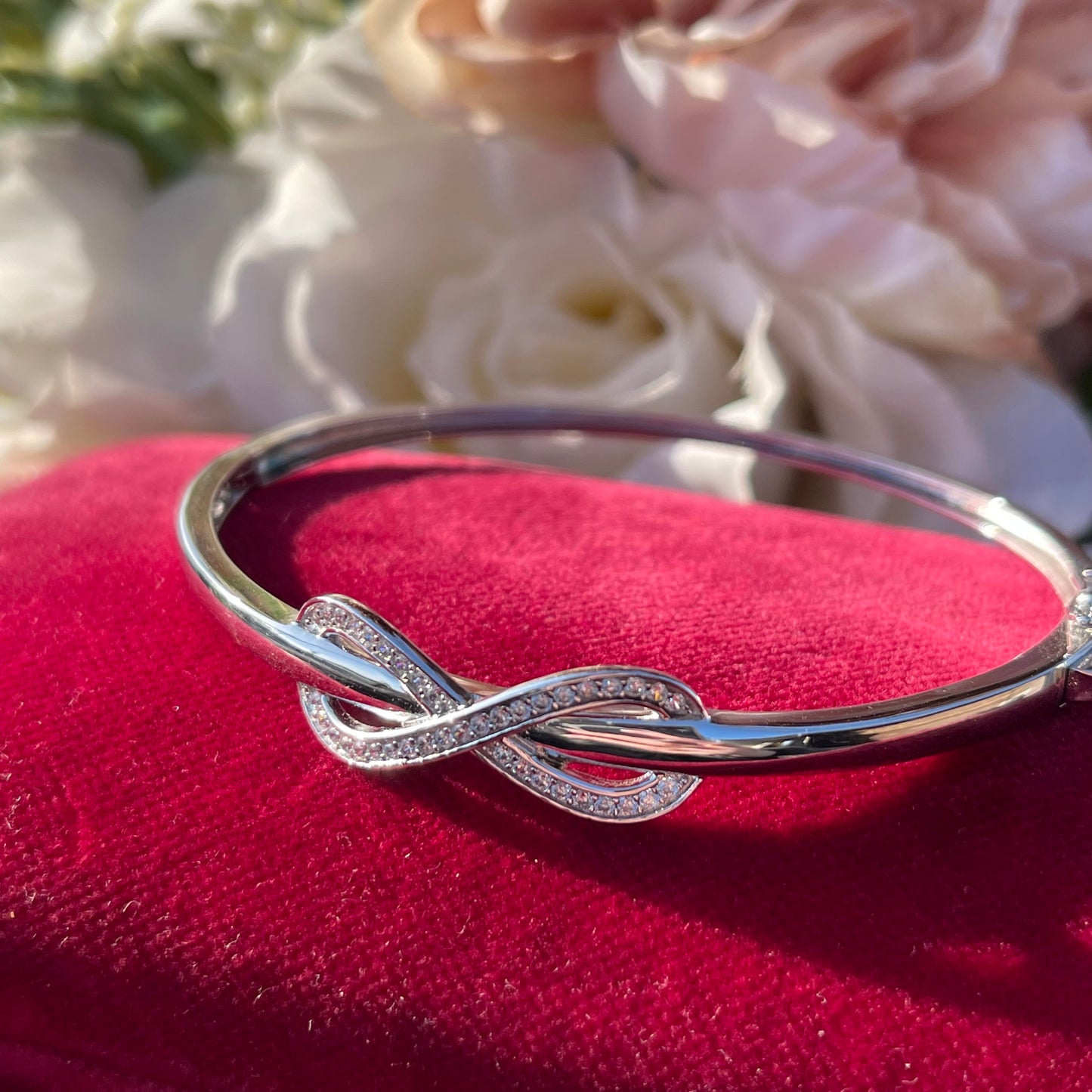 Sterling Silver Infinity DiamonFlash Warren James Bangle Bracelet RRP £179