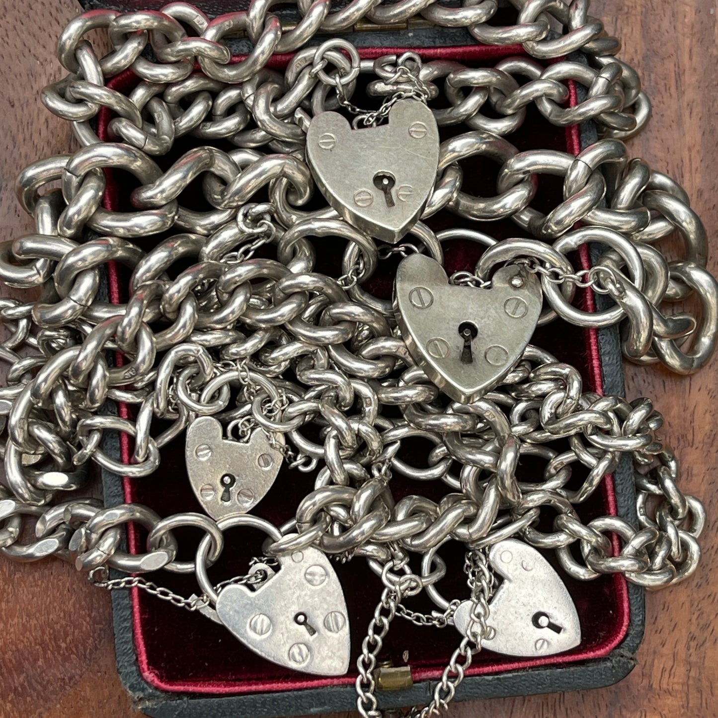 Unreleased: Chunky Heart Padlock Chain Charm Bracelets