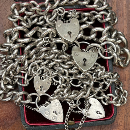 Unreleased: Chunky Heart Padlock Chain Charm Bracelets