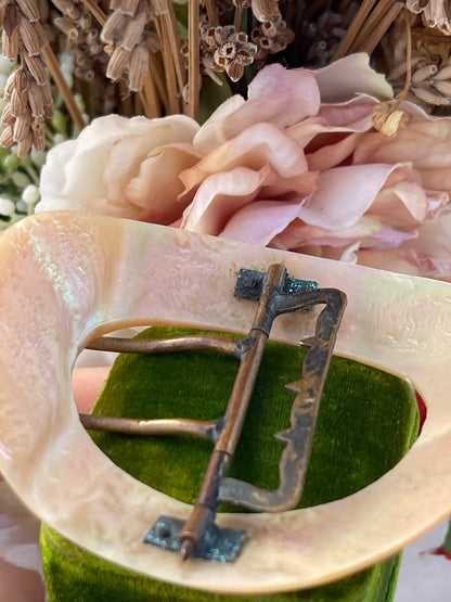 Unreleased: Antique Victorian Large Mother Of Pearl Buckle