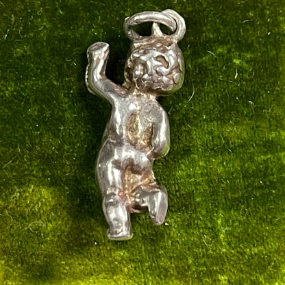 Vintage Sterling Silver Dancing Cherub Charm