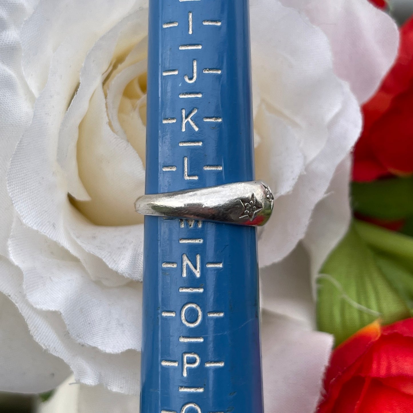 Sterling Silver Diamond Star Bombe Ring Vintage Celestial Style M