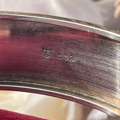Vintage Sterling Silver Filigree Bracelet Bangle Cuff Thick Hallmarked 1953 27g
