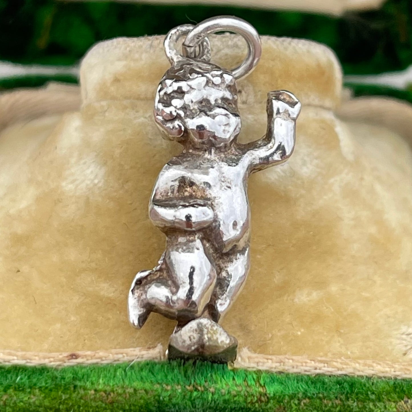 Vintage Sterling Silver Dancing Cherub Charm