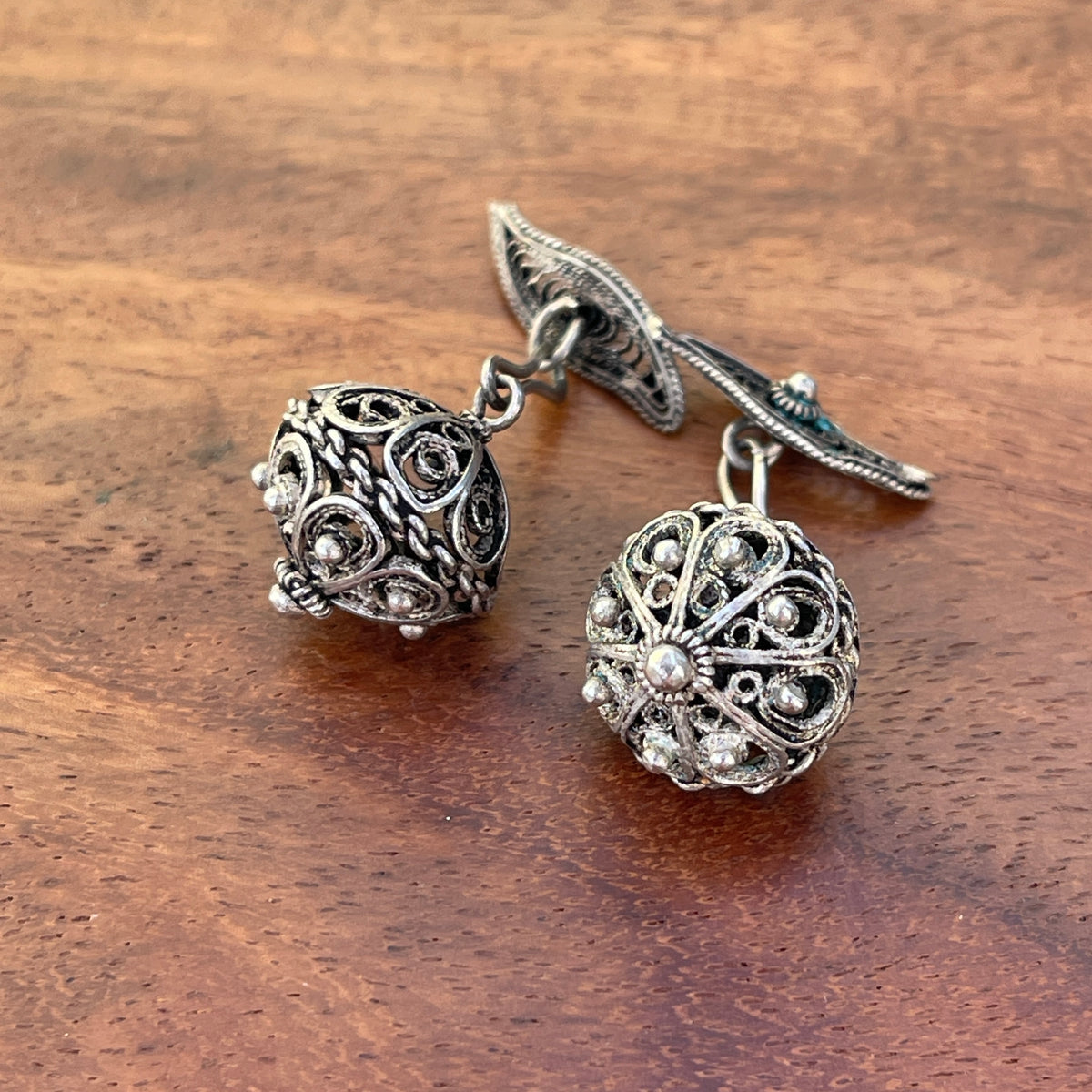 Unreleased: Antique Victorian Silver Balkan Filigree Cufflinks