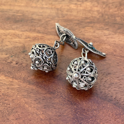 Unreleased: Antique Victorian Silver Balkan Filigree Cufflinks