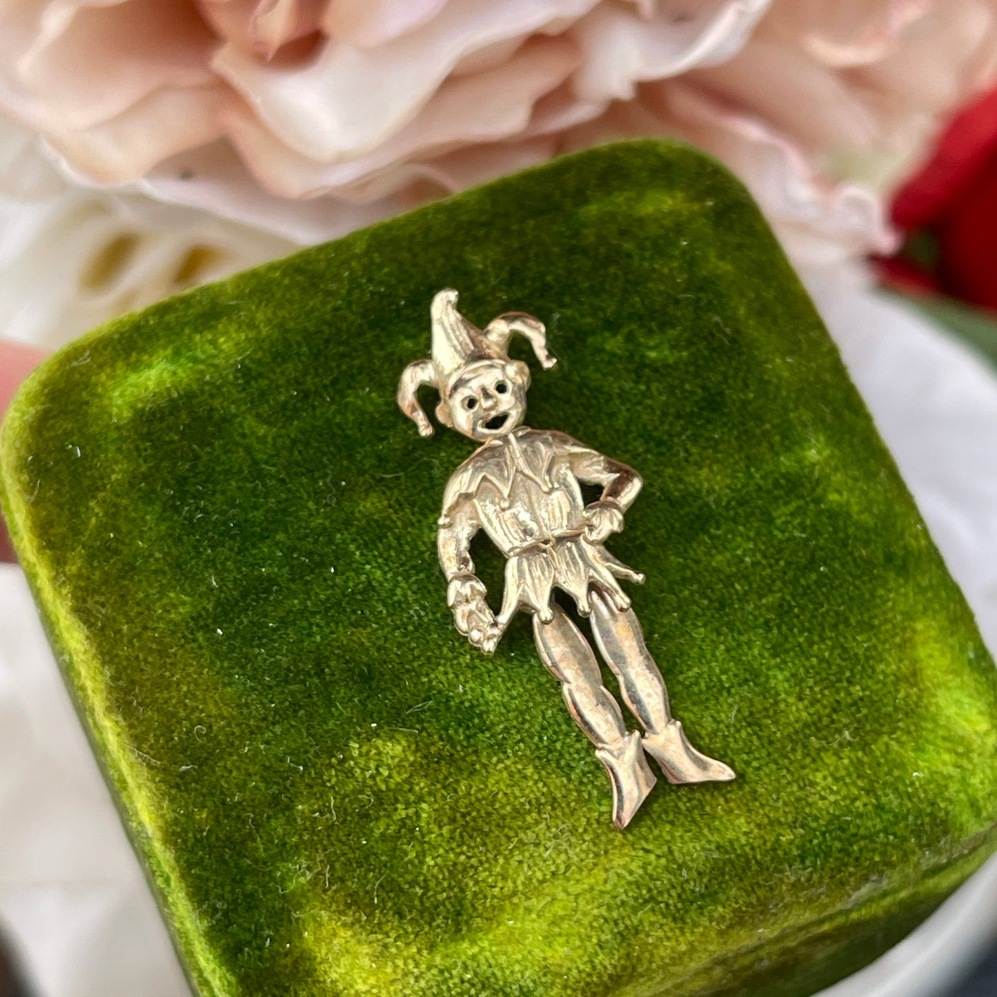 Unreleased: Vintage 9ct Gold Articulated Jester Pendant