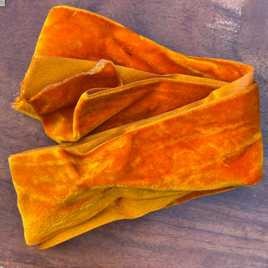 Unreleased: Antique Orange Silk Velvet ribbon