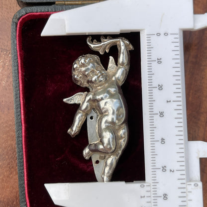 Unreleased: Art Deco Sterling Silver Cherub Dress Clips Pair