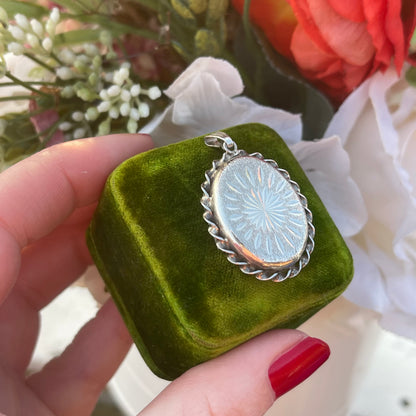 Vintage Silver 70s Victoriana Revival Locket Pendant Necklace