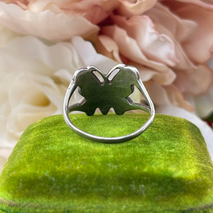 Sterling Silver Mother Of Pearl Inlay Butterfly Ring O