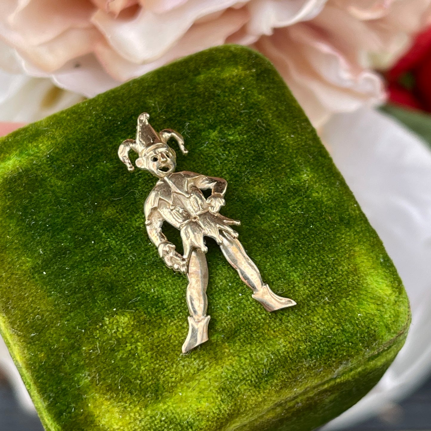 Unreleased: Vintage 9ct Gold Articulated Jester Pendant
