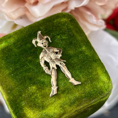 Unreleased: Vintage 9ct Gold Articulated Jester Pendant