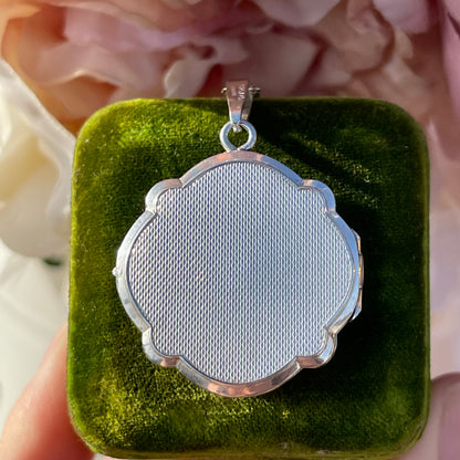 Vintage Sterling Silver Rose Starburst Art Nouveau Revival Locket
