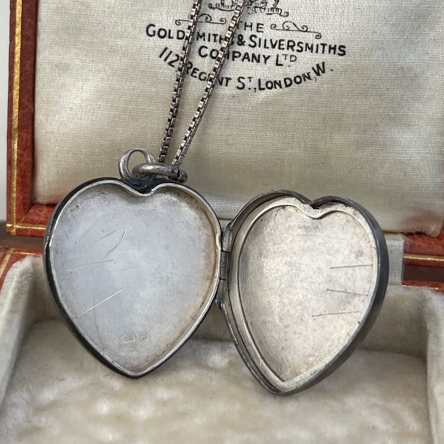 Antique Victorian Sterling Silver Heart Horseshoe Locket 1897