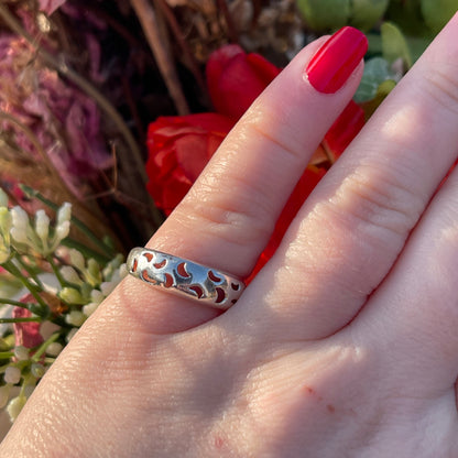 Vintage Sterling Silver Moon Cut Out Ring N