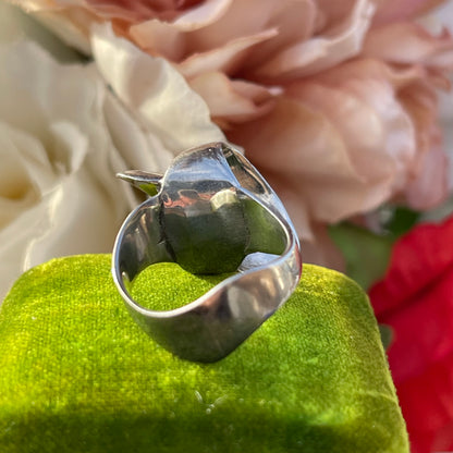 Vintage Sterling Silver Modernist double loop abstract Ring 70s 1974 M 5.1g