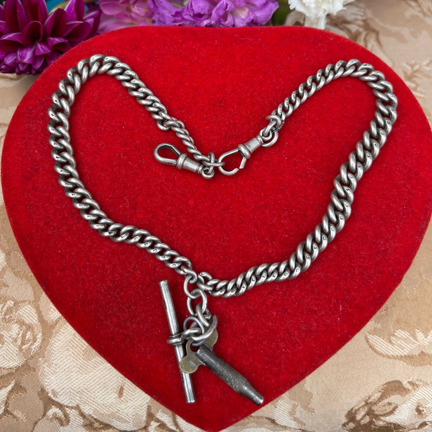 Antique Georgian Silver Watch Chain Necklace