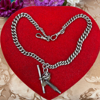 Antique Georgian Silver Watch Chain Necklace