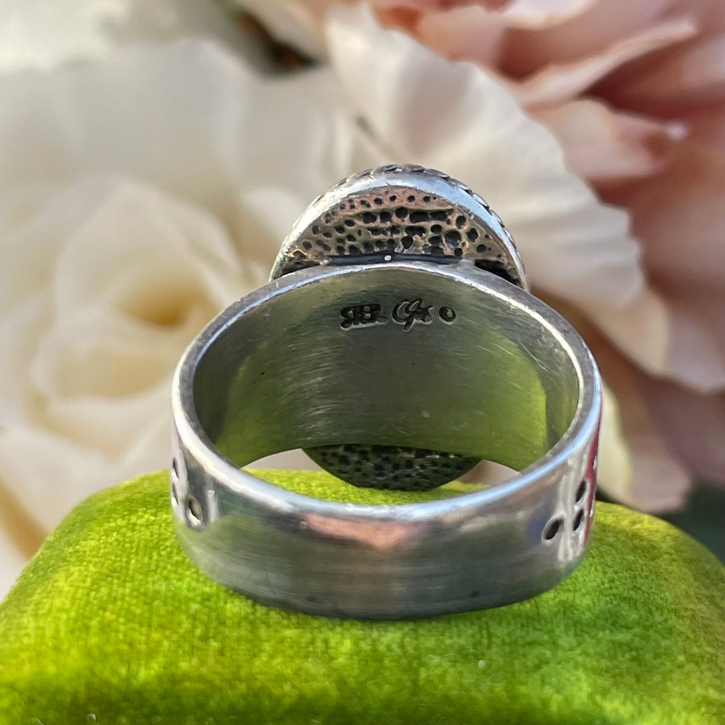 Vintage Sterling Silver Sleeping Beauty Turquoise Carolyn Pollack Ring S 14g