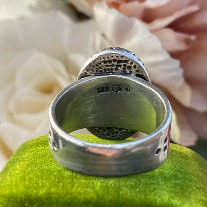 Vintage Sterling Silver Sleeping Beauty Turquoise Carolyn Pollack Ring S 14g