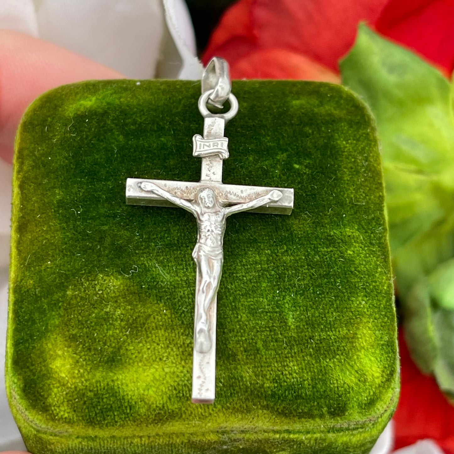 Vintage Sterling Silver Ornate Crucifix Cross Pendant