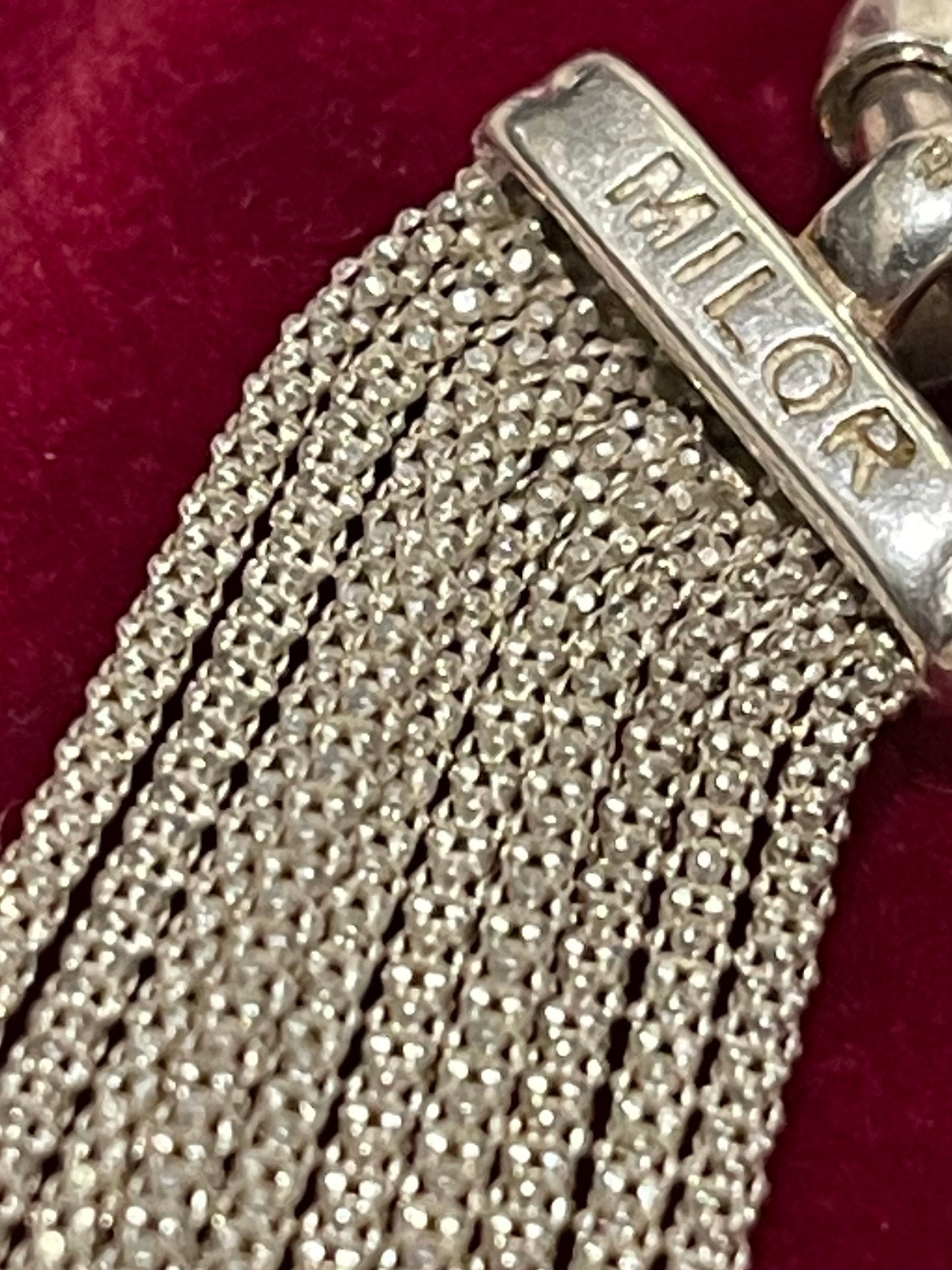 Italian Sterling Silver MILOR Multi 10 Strand Chain Bracelet 925