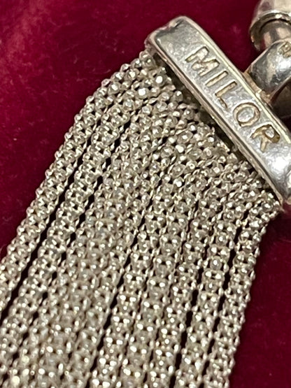 Italian Sterling Silver MILOR Multi 10 Strand Chain Bracelet 925