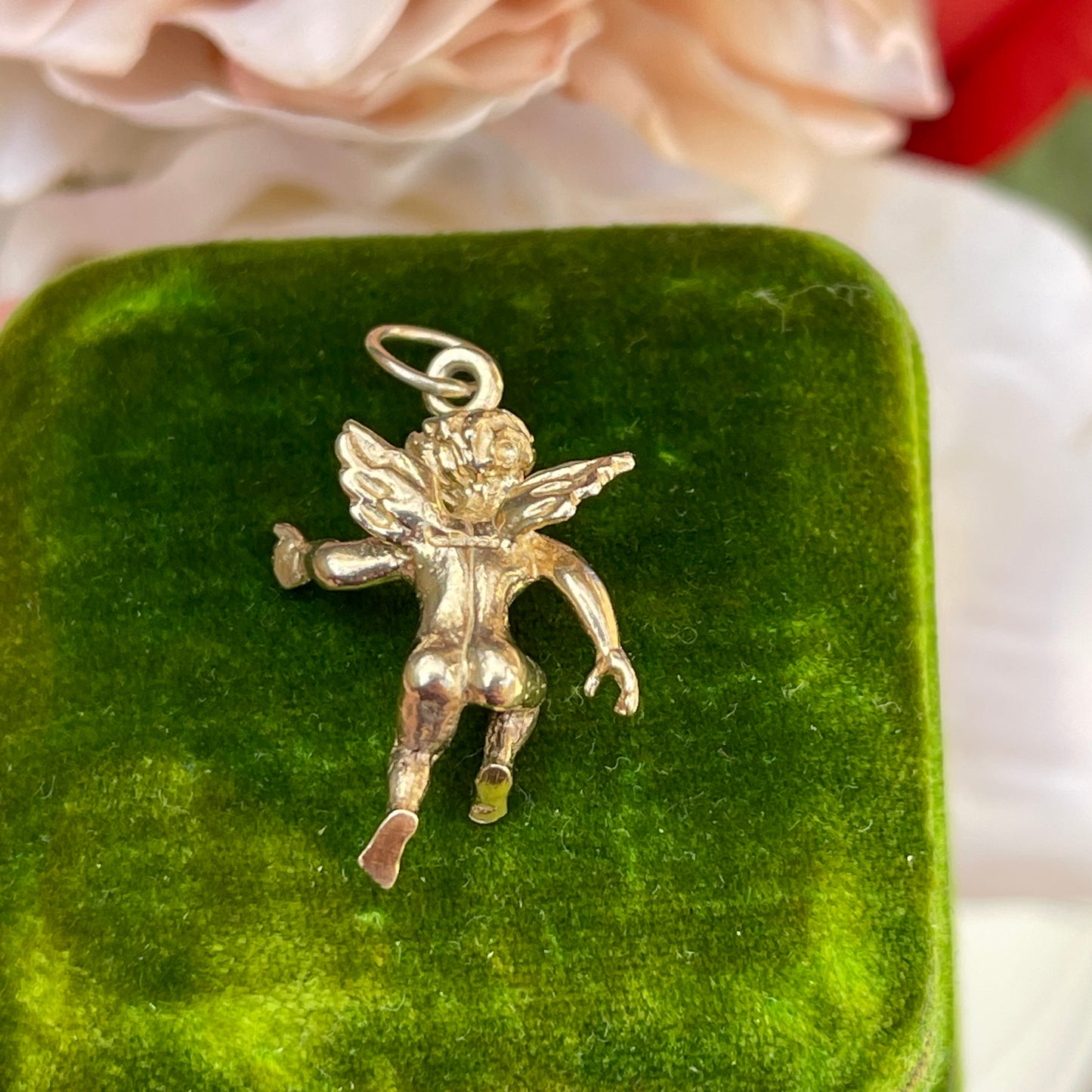 Vintage 9ct Gold Cupid Angel Cherub Pendant Charm Solid Yellow 3.2g