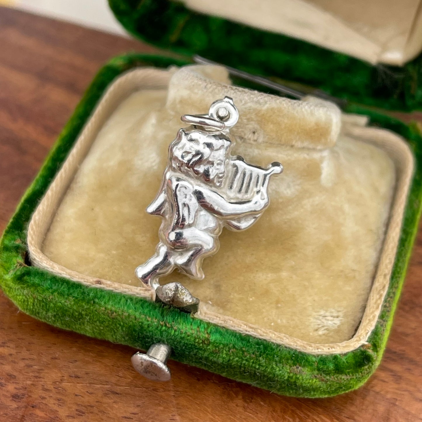 Vintage Sterling Silver Puffy Cherub Loot Charm