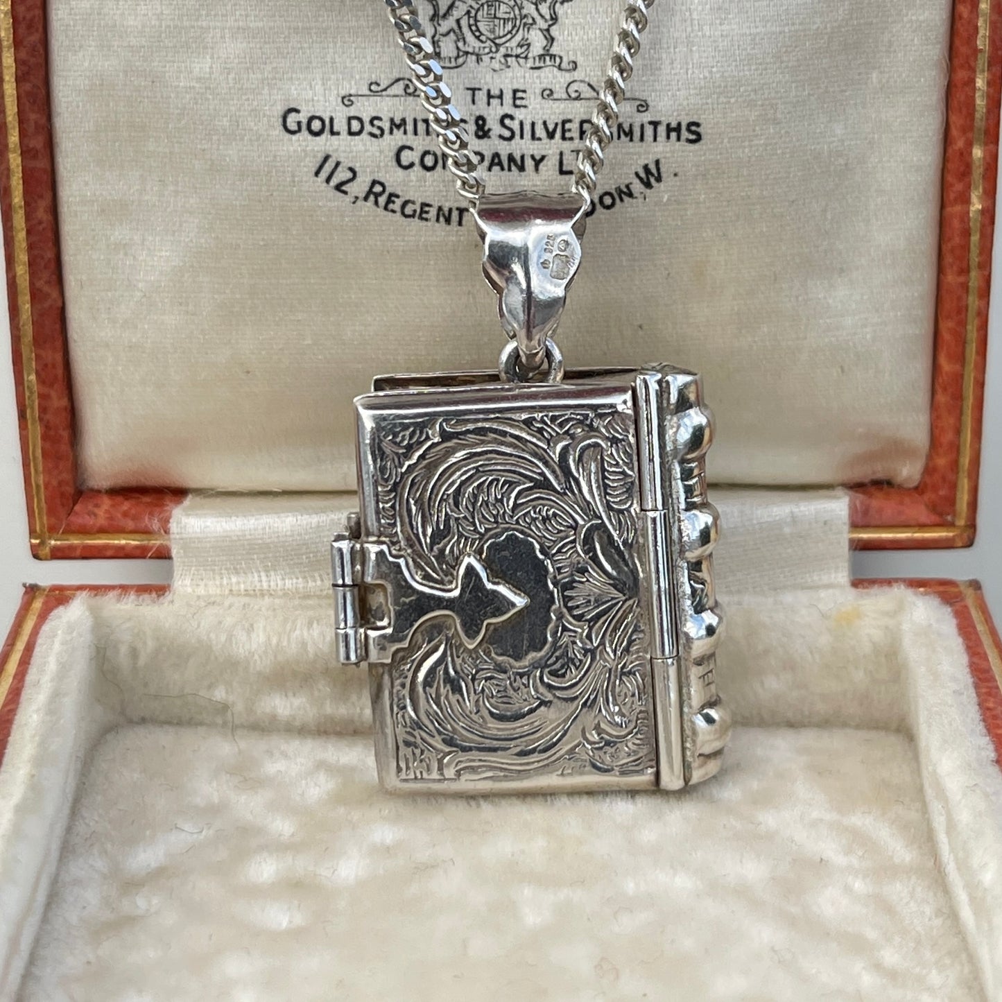 Vintage Sterling Silver Bound Book Locket 15g