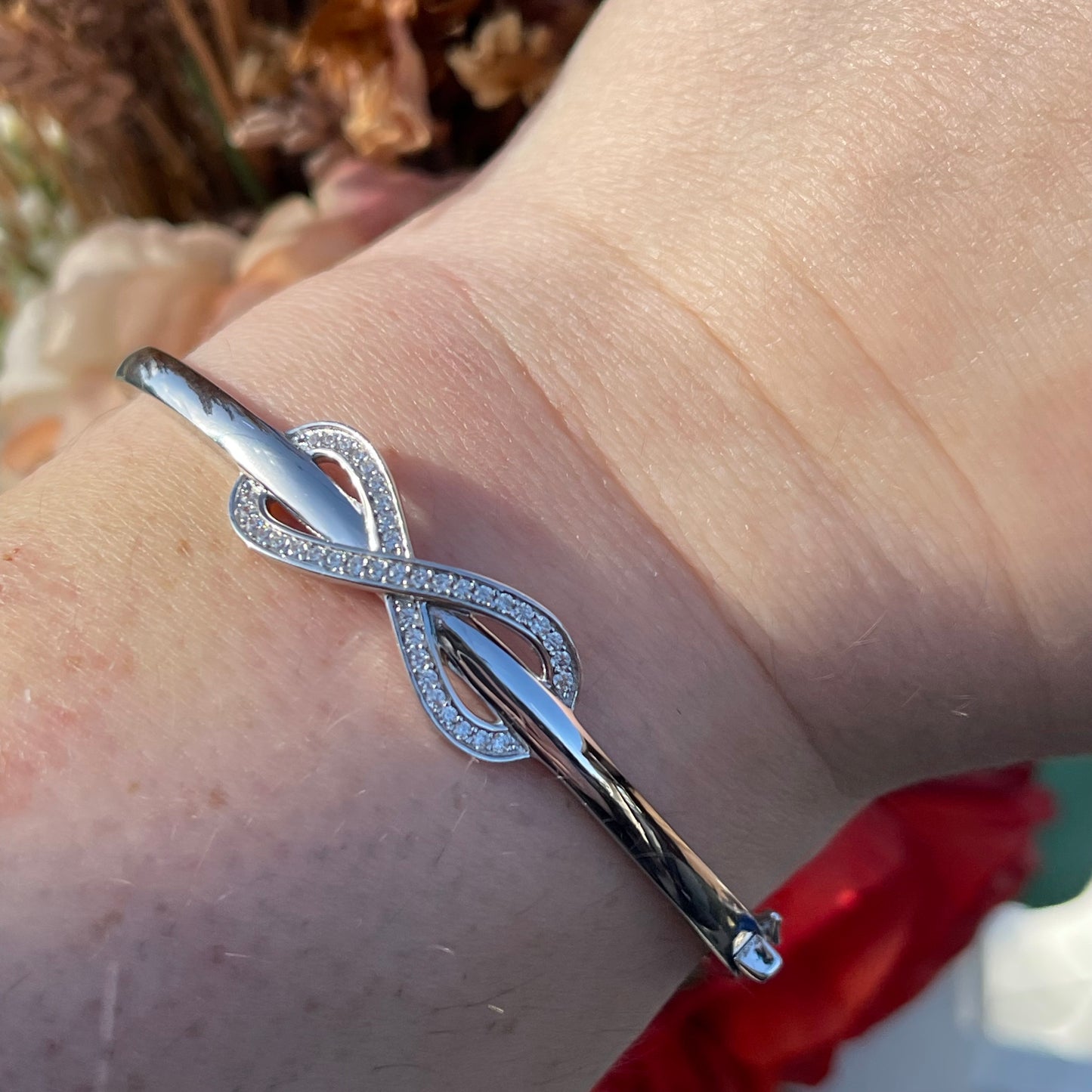 Sterling Silver Infinity DiamonFlash Warren James Bangle Bracelet RRP £179