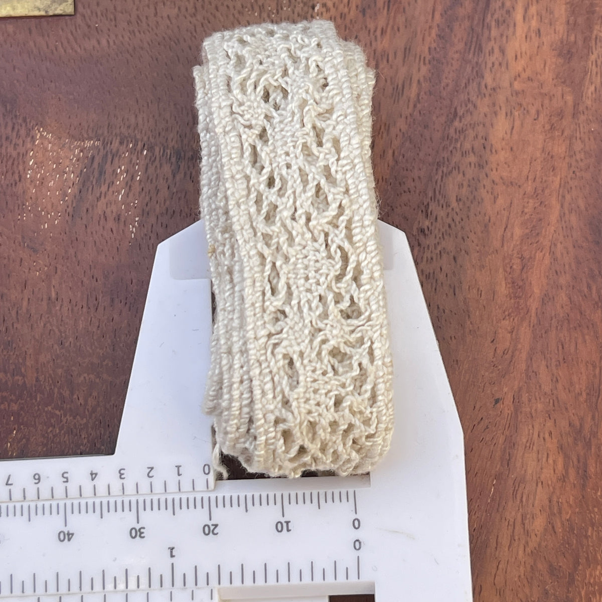 Unreleased: Vintage Midcentury Cream Cotton Diamond Lattice Lace