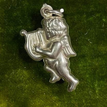 Vintage Sterling Silver Puffy Cherub Loot Charm