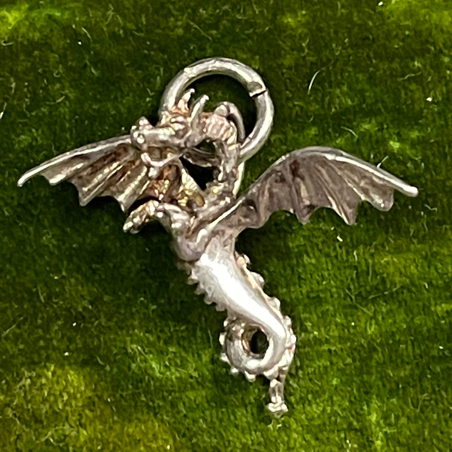 Vintage Sterling Silver Dragon Charm