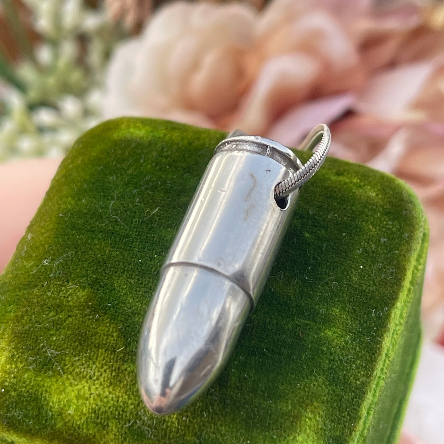 Unreleased: Vintage Sterling Silver Bullet Pendant Necklace