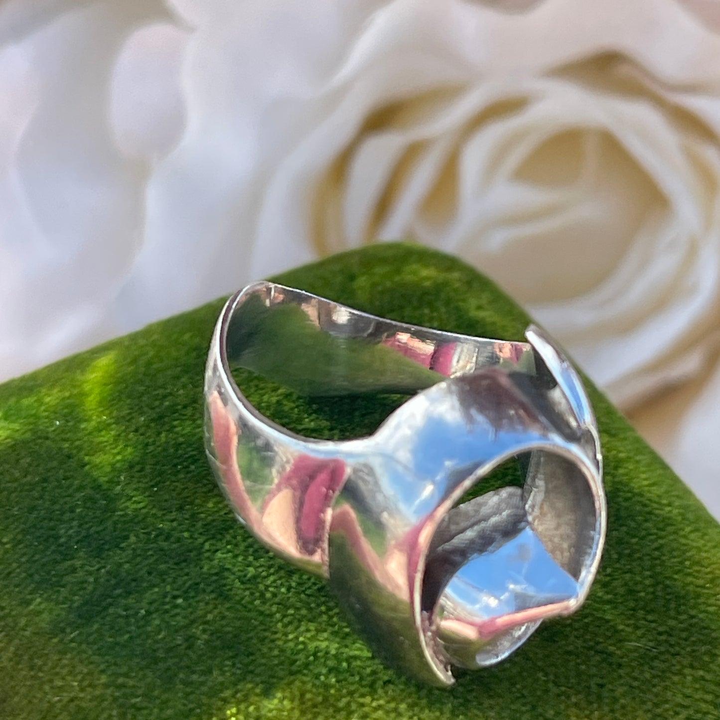 Vintage Sterling Silver Modernist wave abstract Ring 1974 K 4.7g