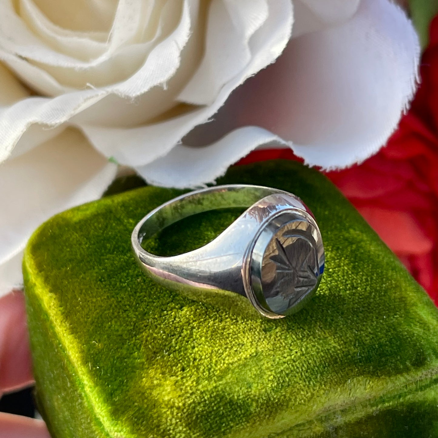 Vintage Sterling Silver Signet Ring Hematite Centurion Antique Inspired 1986 R 1