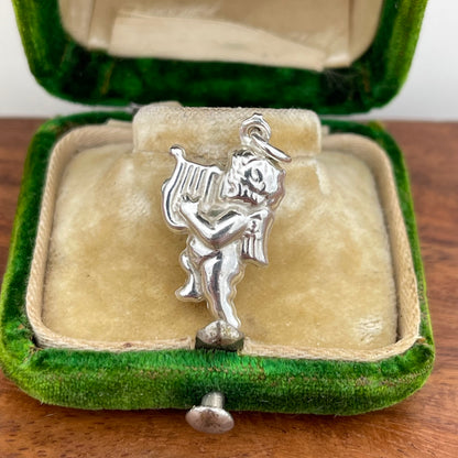 Vintage Sterling Silver Puffy Cherub Loot Charm
