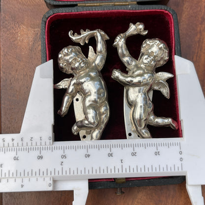 Unreleased: Art Deco Sterling Silver Cherub Dress Clips Pair